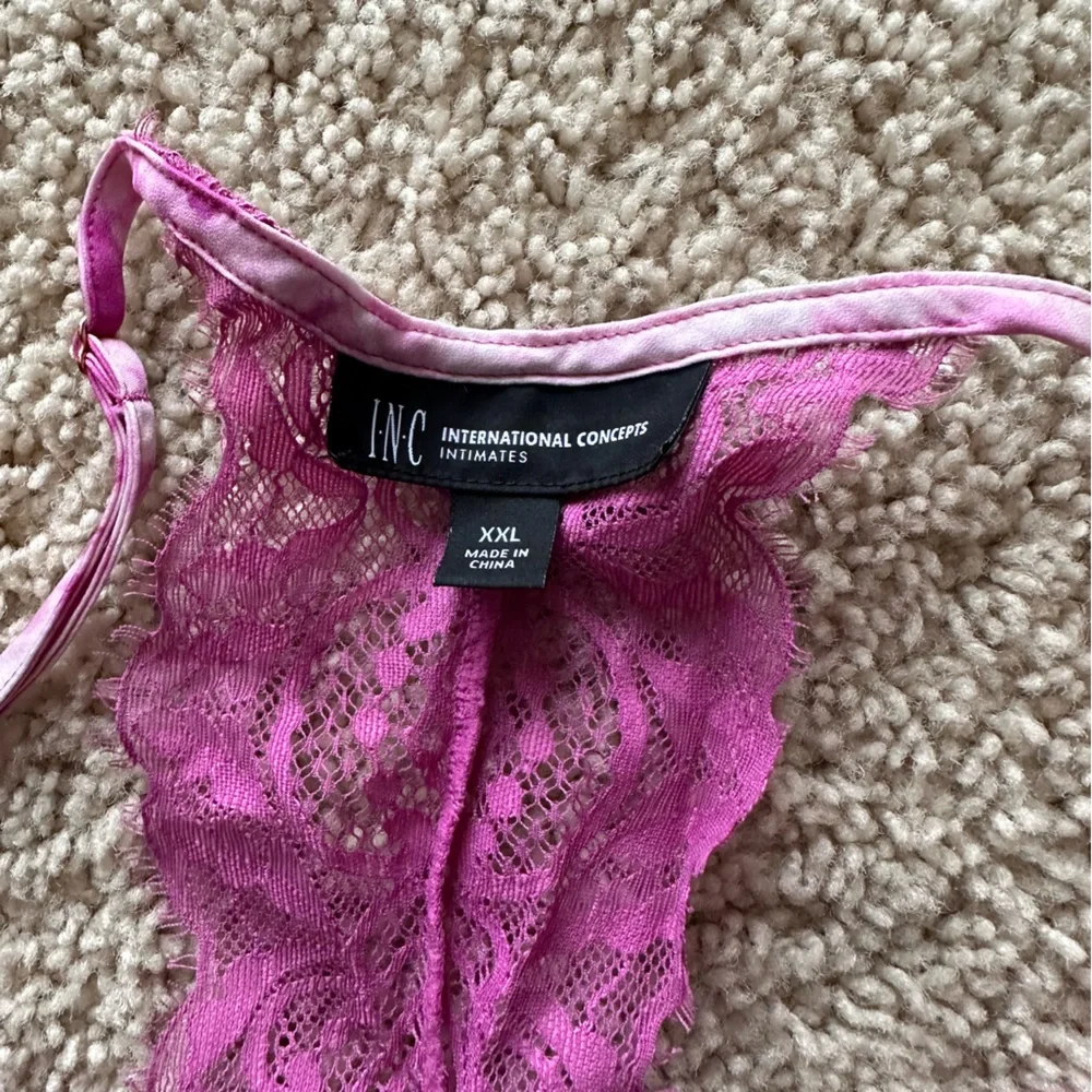 Pajama Set INC Pink Tie-Dye Lace Trim XXL shorts camisole racerback silky